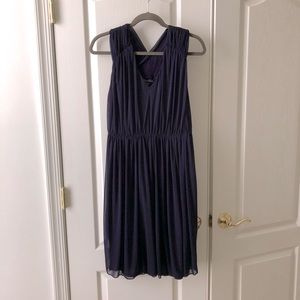 Kenneth Cole New York Dark Purple V Neck Sleeveless Dress